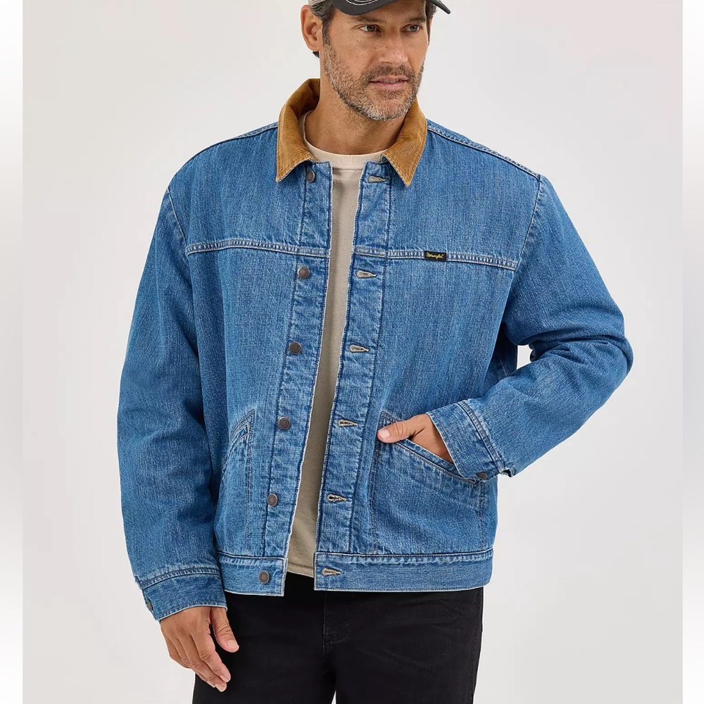 Wrangler Sherpa Lined Denim Jacket Large